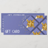 Gold Bow Festive Modern Blue Cadebox Cadeaukaart (Voorkant / Achterkant)
