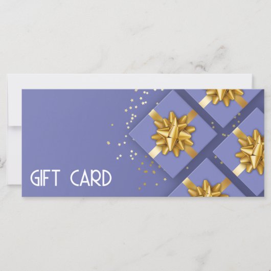 Gold Bow Festive Modern Blue Cadebox Cadeaukaart (Voorkant)