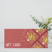 Gold Bow Festive Modern Red Cadebox Cadeaukaart (Staand voorkant)