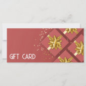 Gold Bow Festive Modern Red Cadebox Cadeaukaart (Voorkant)