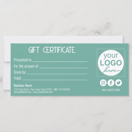 Gold Bow Festive Moderne Mint Cadeaudoos (Achterkant)