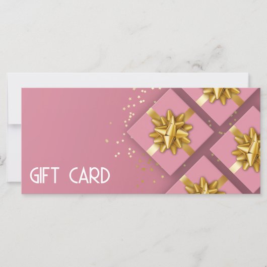 Gold Bow Festive Moderne Roze Cadeaudoos Cadeaukaa (Voorkant)