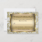 Gold Bow Floral Swirl 50th Jubileum RSVP (Achterkant)