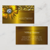 Gold Bow Gold Glitter Event Planner Visitekaartje (Voorkant / Achterkant)