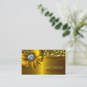 Gold Bow Gold Glitter Event Planner Visitekaartje (Staand voorkant)