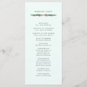 Gold Bow & Green Garland Wedding Ceremony Mint Programmakaart (Achterkant)