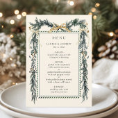 Gold Bow & Greenery Garland Ivory Wedding  Menu