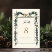 Gold Bow & Greenery Garland Wedding Ivory Kaart