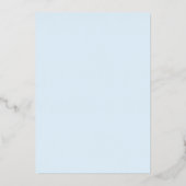 Gold Bow Light Blue Crest doop Folie Uitnodiging (Achterkant)