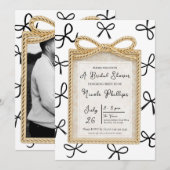 Gold Bow Lijst & Little Black Bows Vrijgezellenfee Kaart (Voorkant / Achterkant)