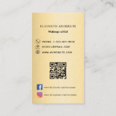 Gold bow logo Qr code social media premium Visitekaartje (Achterkant)