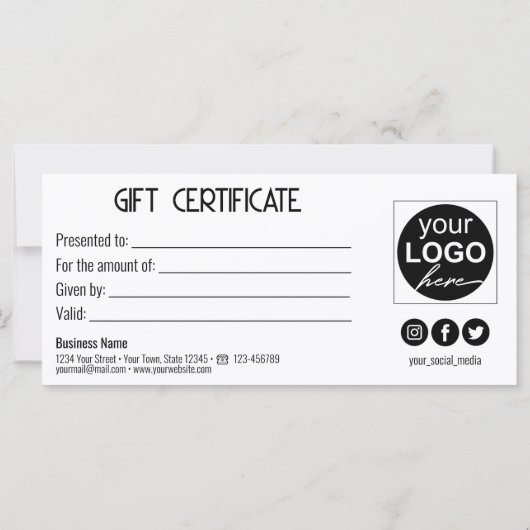 Gold Bow Lovely Black Heart-cadeaubon (Achterkant)