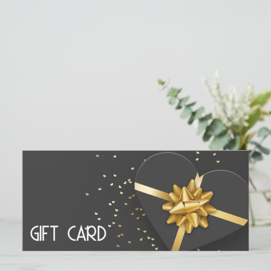 Gold Bow Lovely Black Heart-cadeaubon (Staand voorkant)
