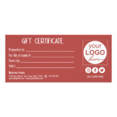 Gold Bow Lovely Red Heart Gift Box Cadeaubon Reclamekaart (Achterkant)