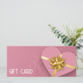 Gold Bow Lovely roze Heart Cadebox Cadeaubon (Staand voorkant)