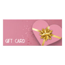 Gold Bow Lovely roze Heart Cadebox Cadeaubon
