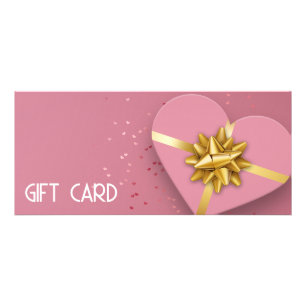 Gold Bow Lovely roze Heart Cadebox Cadeaubon Reclamekaart