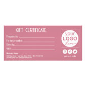 Gold Bow Lovely roze Heart Cadebox Cadeaubon Reclamekaart (Achterkant)