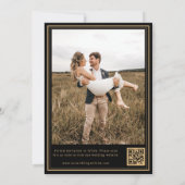 Gold Bow Seashell Luxe Kustbruiloft Save The Date (Achterkant)