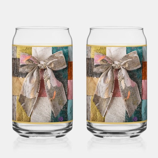 Gold Bow Soda Glass Blikvorm Glas (Achterkant)