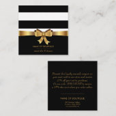 Gold Bow Square | Korting op Boutique Vierkante Visitekaartje (Voorkant / Achterkant)