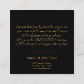 Gold Bow Square | Korting op Boutique Vierkante Visitekaartje (Achterkant)