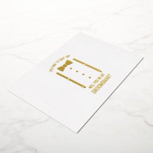 Gold Bow Stropdas Gepersonaliseerde Groomsman Voor Folie Uitnodiging