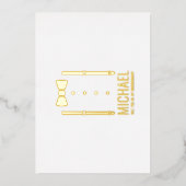 Gold Bow Stropdas Gepersonaliseerde Groomsman Voor Folie Uitnodiging (Voorkant)