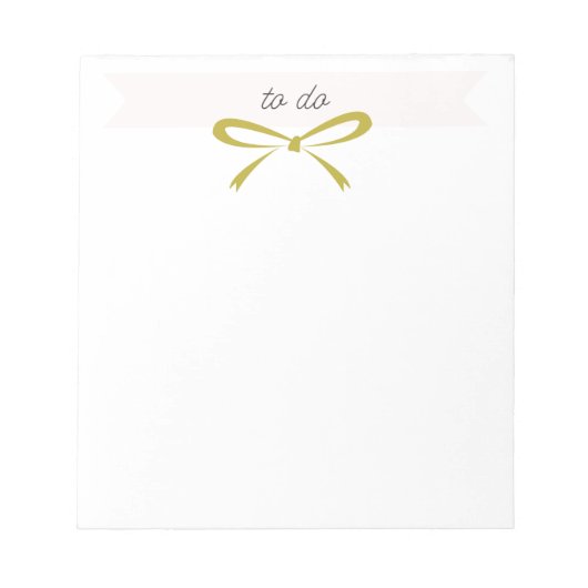 Gold Bow "Te doen" Notitieblok (Voorkant)