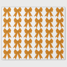 Gold Bow White Wrapping Paper