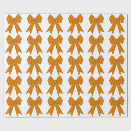 Gold Bow White Wrapping Paper Cadeaupapier