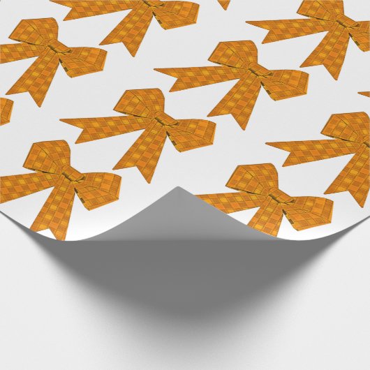 Gold Bow White Wrapping Paper Cadeaupapier (Hoek)