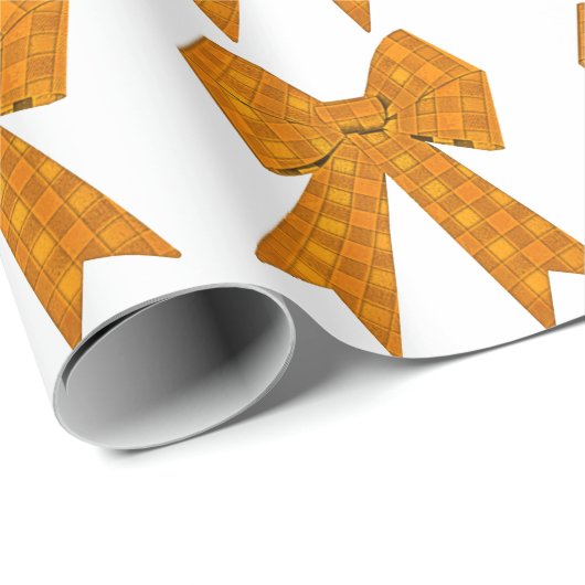 Gold Bow White Wrapping Paper Cadeaupapier (Rol Hoek)