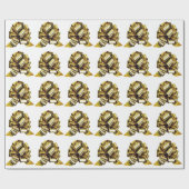 Gold Bow White Wrapping Paper Cadeaupapier (Vlak)