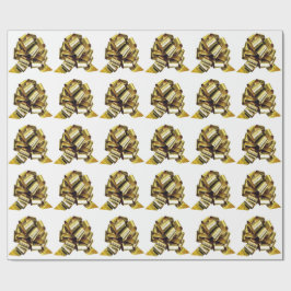 Gold Bow White Wrapping Paper Cadeaupapier