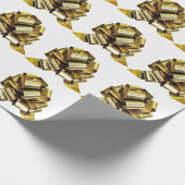 Gold Bow White Wrapping Paper Cadeaupapier (Hoek)