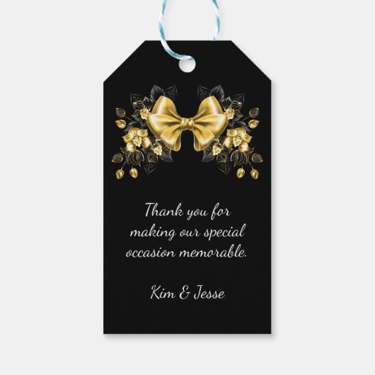 Gold bow with orchids cadeaulabel (Achterkant)