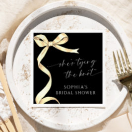 Gold Bow Ze bindt het knoop Vrijgezellenfeest Servet