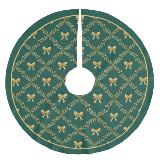Gold Bows Decorative Tree Skirt Kerstboom Rok (Voorkant)