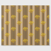 Gold Bows in Bronze Kerstmis Cadeaupapier (Vlak)