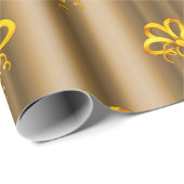 Gold Bows in Bronze Kerstmis Cadeaupapier (Rol Hoek)
