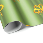 Gold Bows met groene kerst Cadeaupapier (Rol Hoek)