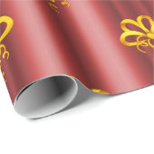 Gold Bows met Rode Kerstmis Cadeaupapier (Rol Hoek)