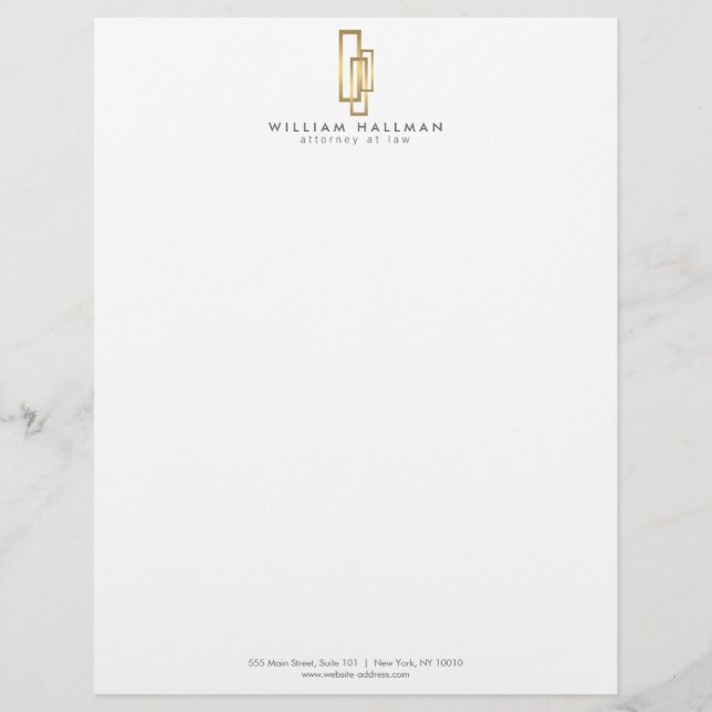 Gold Boxes Professioneel Elegant Letterhead Briefhoofd (Voorkant)