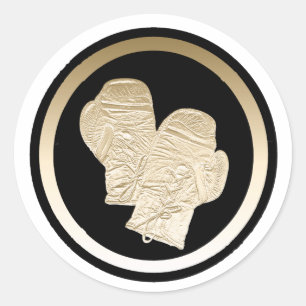 GOLD BOXING GLOVES RONDE STICKER