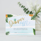 Gold Boy Aloha Baby shower Diaper Raffle Kaart (Staand voorkant)