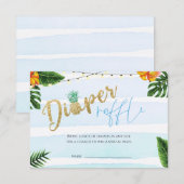 Gold Boy Aloha Baby shower Diaper Raffle Kaart (Voorkant / Achterkant)