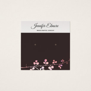 Gold Branch Black Earring Studs Display Holder Vierkante Visitekaartjes