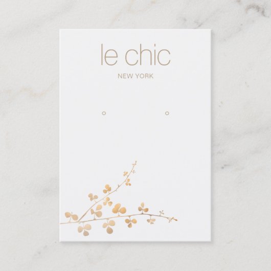 Gold Branch Handmade Earring Display Holder Visitekaartje (Voorkant)