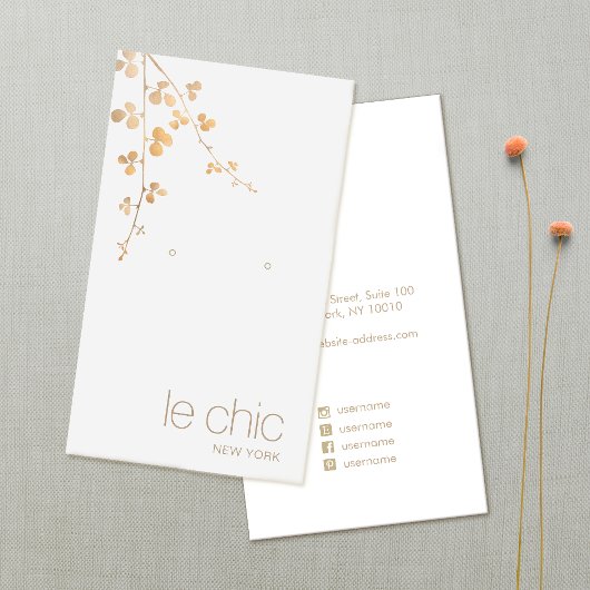 Gold Branch Handmade Earring Display Holder Visitekaartje